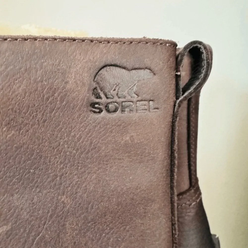 SOREL Emelie Genuine Shearling Lamb Fur Short‎ Lace-Up Boot, Brown, Size 11, NWT